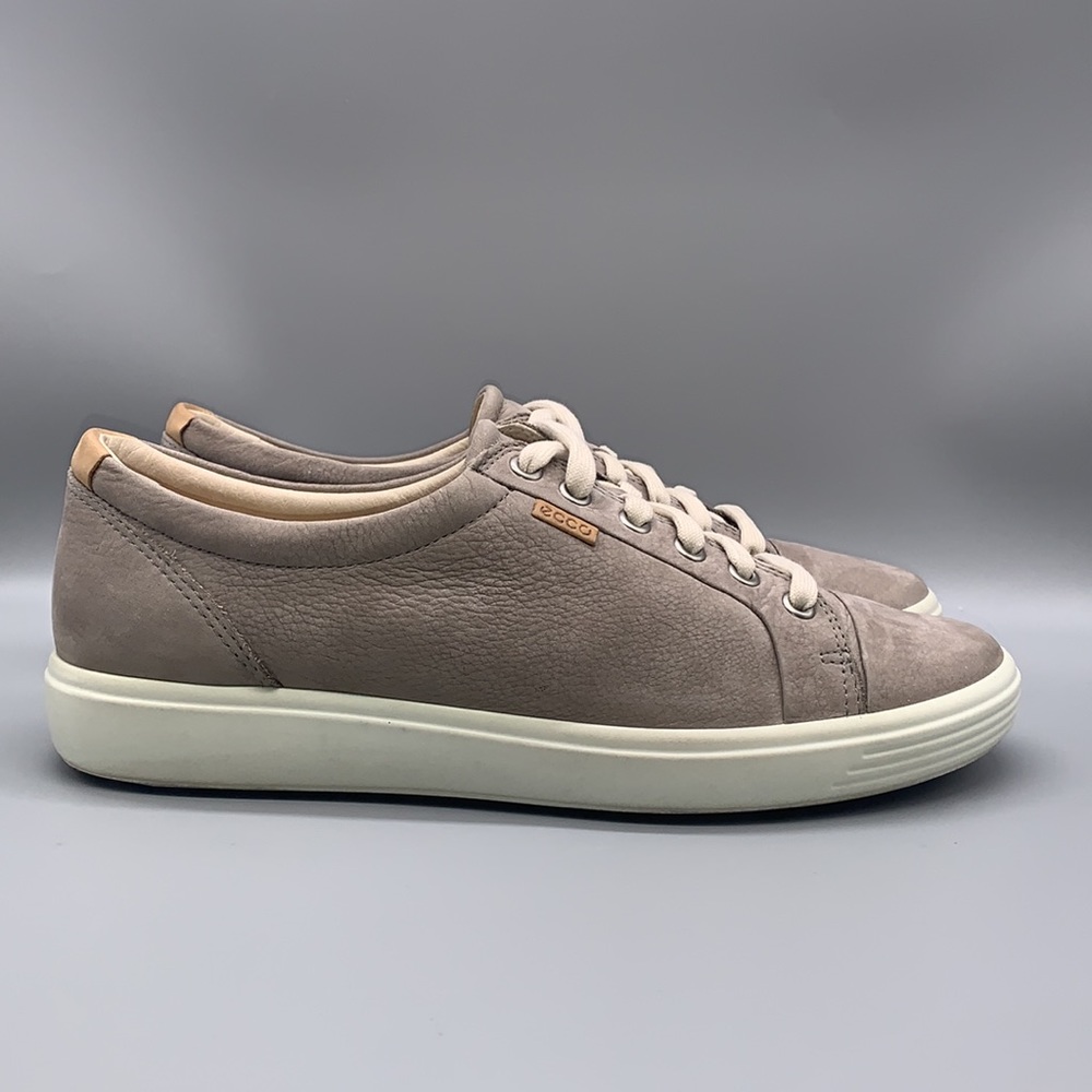 ECCO Soft 7 Suede Leather Lace-Up Women's Sneakers   -   Size:  US 10 (Wide)